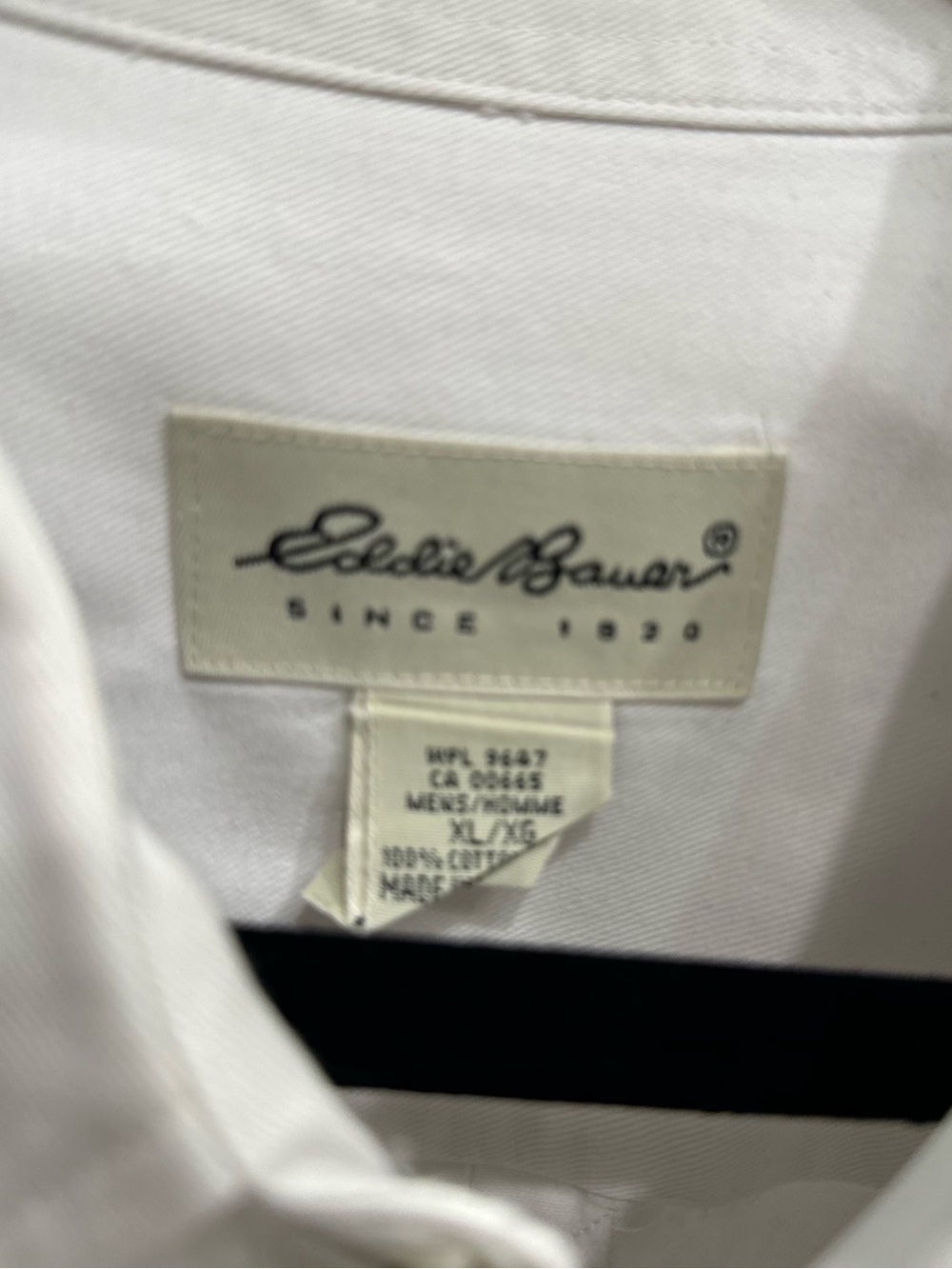 Eddie Bauer Sturdy White Long-Sleeve Button-Down Shirt with Pocket Logo - Picture 3 of 3